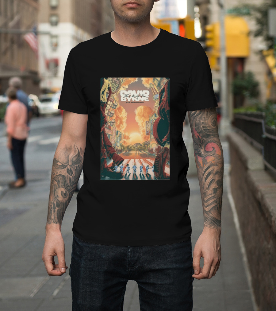 David Byrne Who Is The Sky North American Tour 2026 Vintage Retro Cityscape T-Shirt
