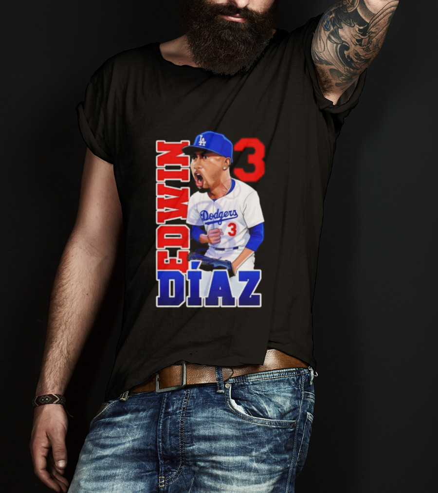 Los Angeles Dodgers Edwin Díaz Number 3 MLB Baseball 2026 T-Shirt
