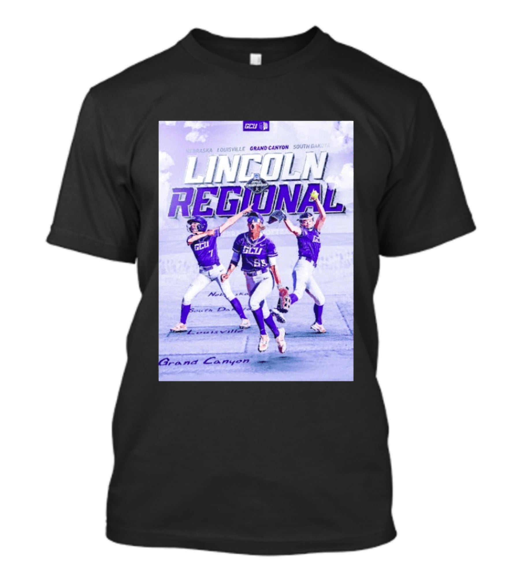 Grand Canyon Antelopes Softball Lincoln Regional Nebraska Louisville South Dakota GCU T-Shirt