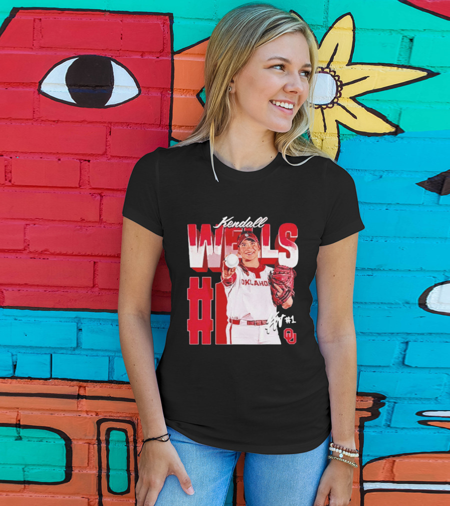 Kendall Wells Oklahoma Sooners Softball Player #1 T-Shirt