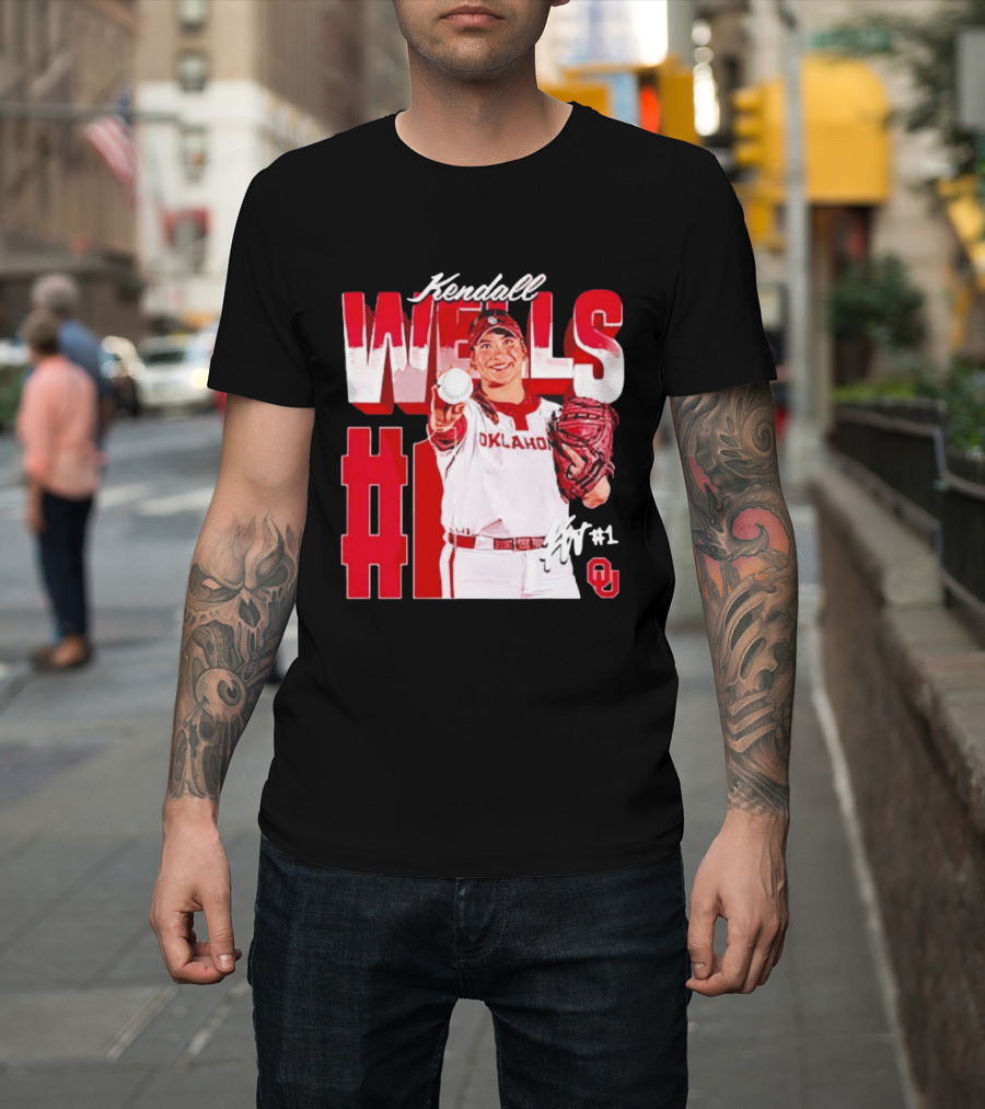 Kendall Wells Oklahoma Sooners Softball Player #1 T-Shirt
