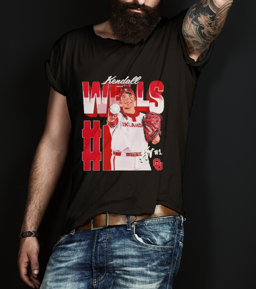Kendall Wells Oklahoma Sooners Softball Player #1 T-Shirt
