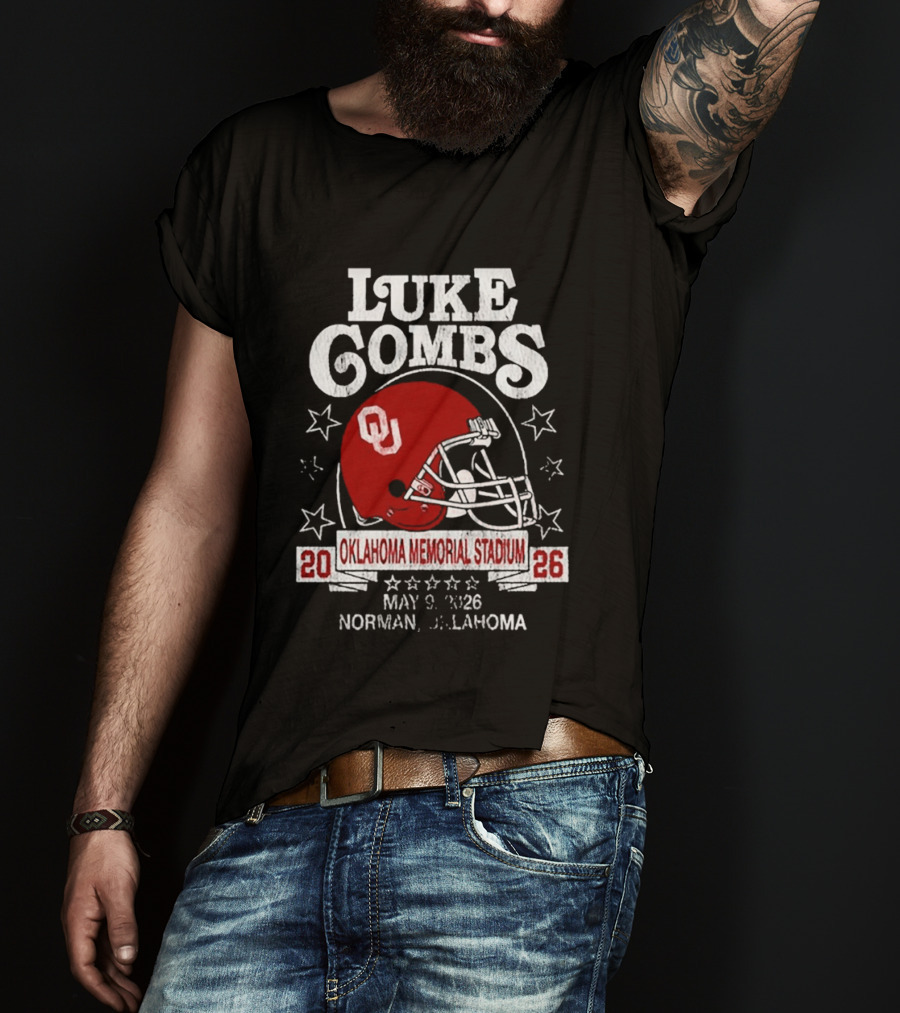 Luke Combs Oklahoma Memorial Stadium May 9 2026 Norman Oklahoma Tour T-Shirt