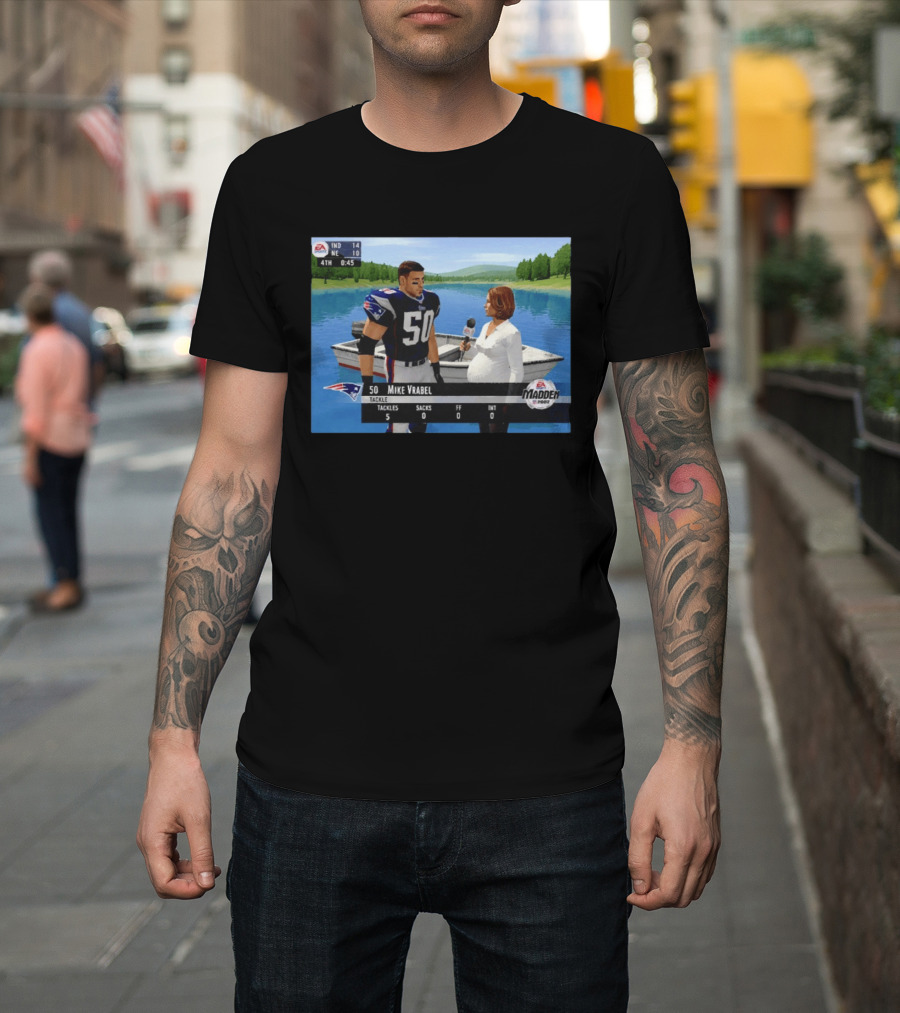 EA Madden 2002 Mike Vrabel Interview Football Patriots Video Game Scene T-Shirt