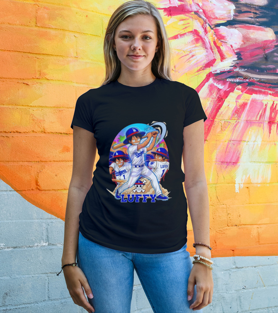 Monkey D. Luffy Dodgers Baseball 2026 Anime T-Shirt