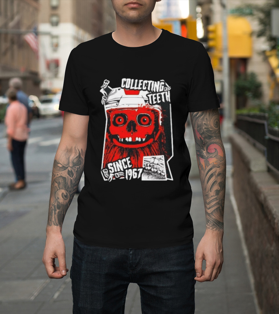 Philadelphia Flyers Gritty Collecting Teeth Since 1967 Monster Face Helmet T-Shirt