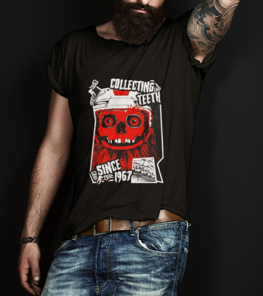 Philadelphia Flyers Gritty Collecting Teeth Since 1967 Monster Face Helmet T-Shirt
