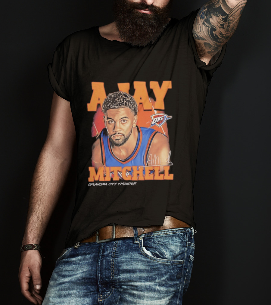 Ajay Mitchell Oklahoma City Thunder OKC Airbrush T-Shirt