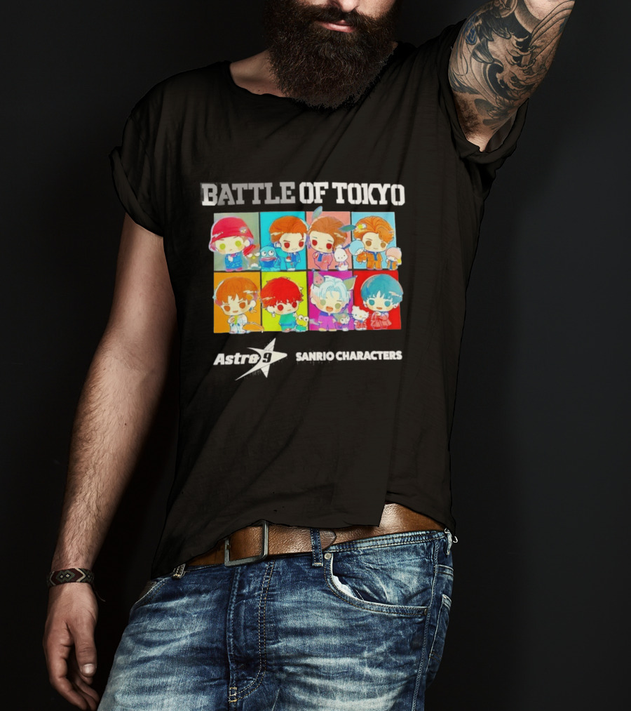 Battle Of Tokyo Astro 9 Sanrio Characters Cute Colorful Anime Collaboration T-Shirt