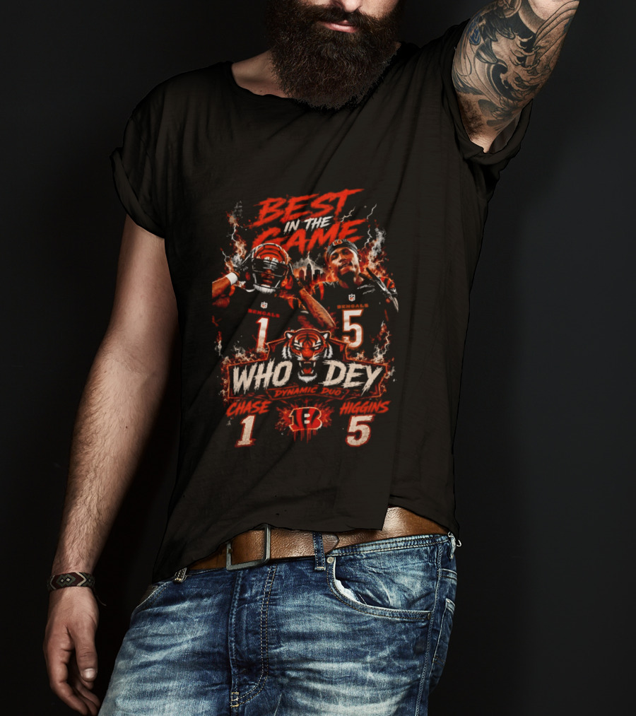 Best In The Game Who Dey 1 5 Cincinnati Bengals Tiger T-Shirt