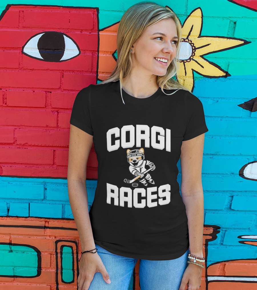 Fargo Force 2026 Corgi Ice Hockey Races T-Shirt