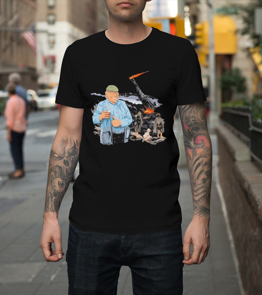 Fred Dibnah Thumbs Up At Mount Doom By Jim'll Paint It T-Shirt