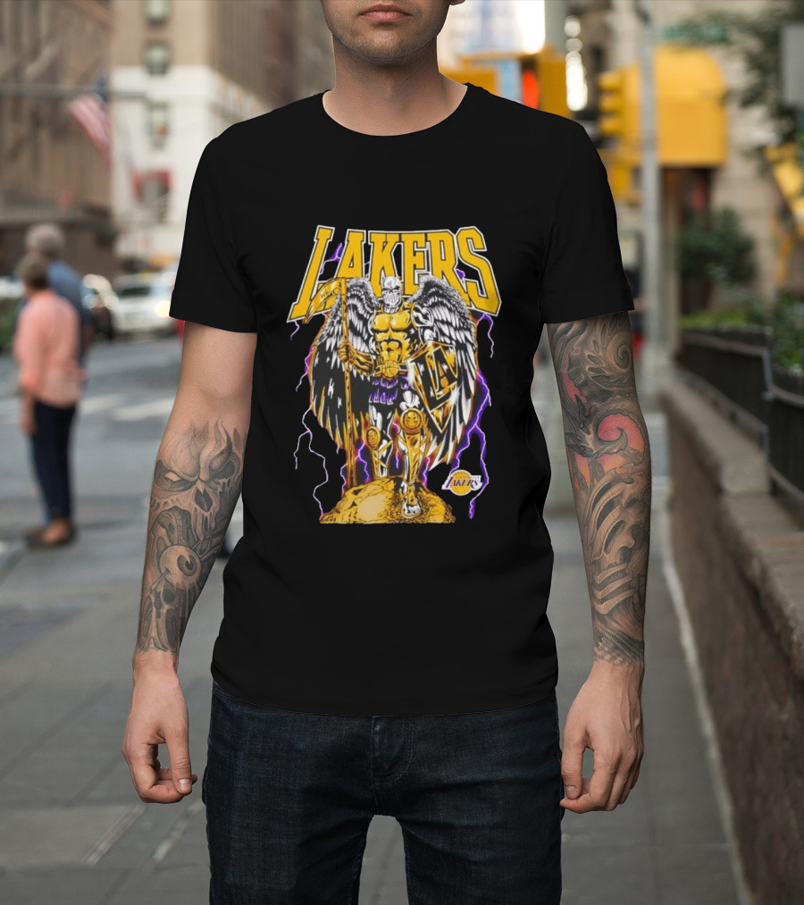 Los Angeles Lakers Warren Lotas Angel Of The City Warrior T-Shirt
