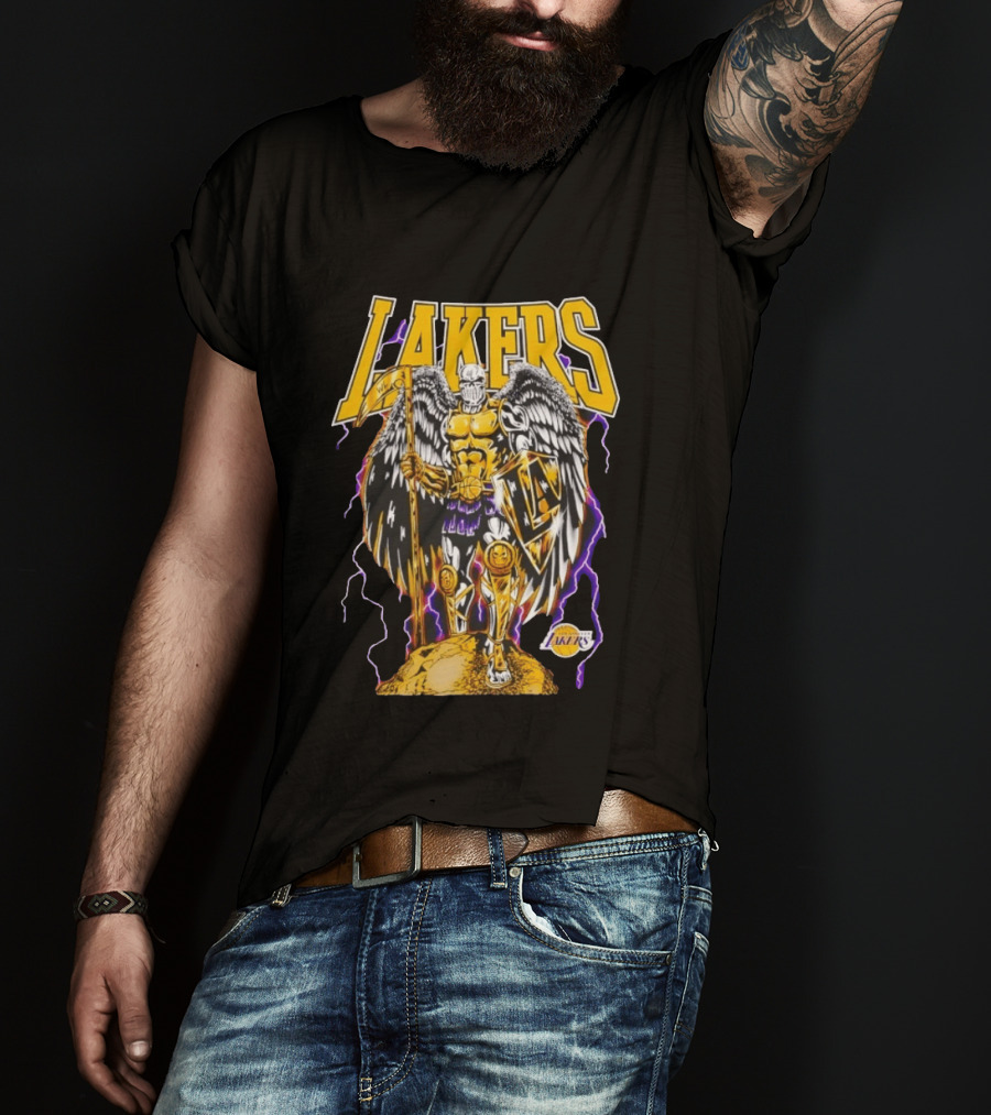 Los Angeles Lakers Warren Lotas Angel Of The City Warrior T-Shirt