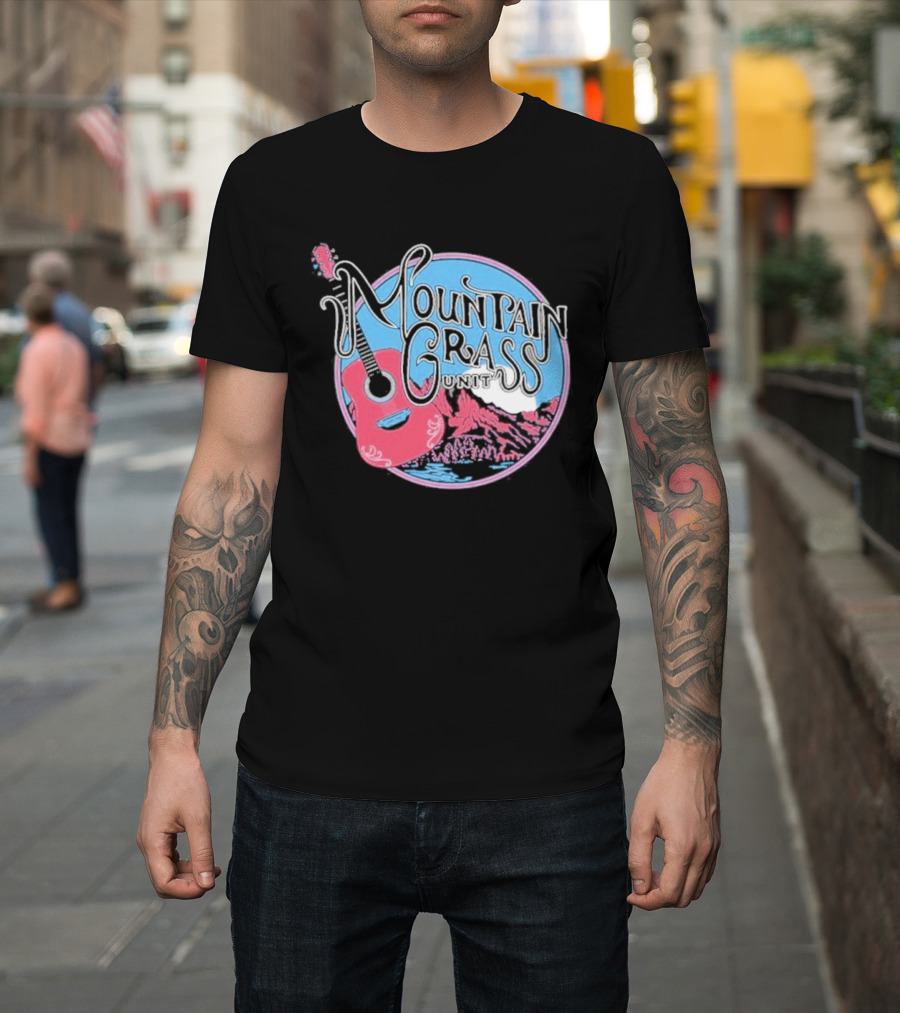 Mountain Grass Guitar Circle T-Shirt