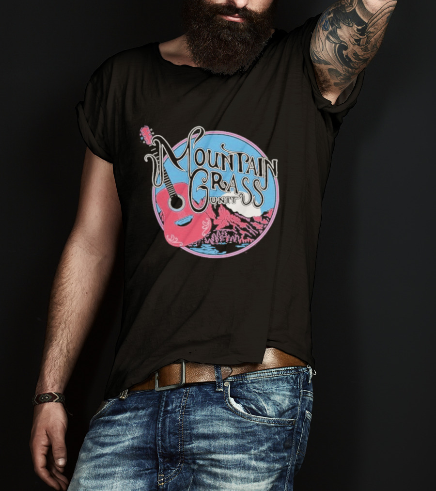Mountain Grass Guitar Circle T-Shirt
