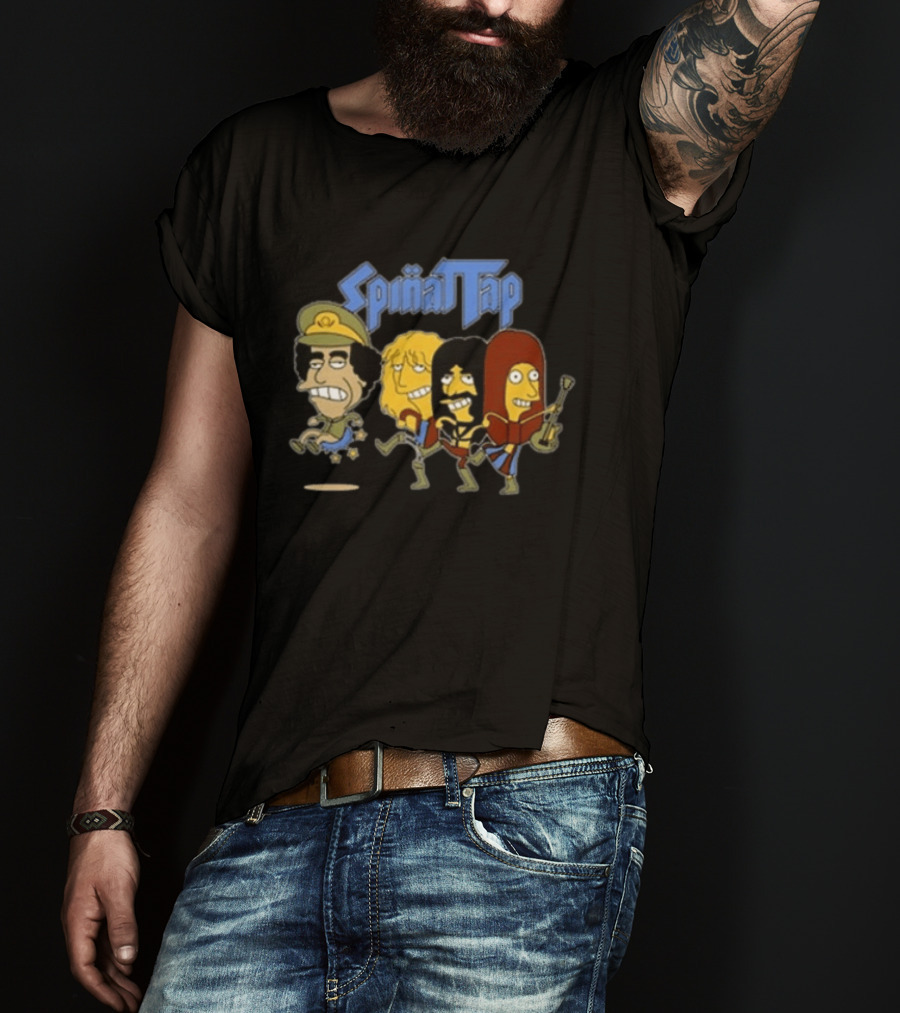 Spinattap 1992 World Tour London Paris Munich Springfield Gaddafi Cartoon Characters T-Shirt