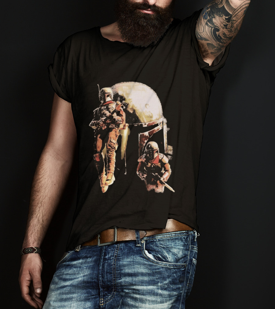 Star Wars Cobb Vanth Mandalorian Collage Forge Helmet T-Shirt
