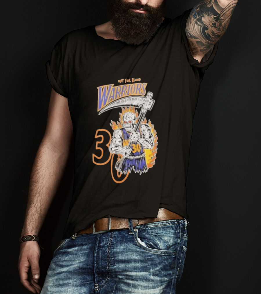 Stephen Curry 30 Golden State Warriors Out For Blood Warren Lotas Iconic Skull T-Shirt