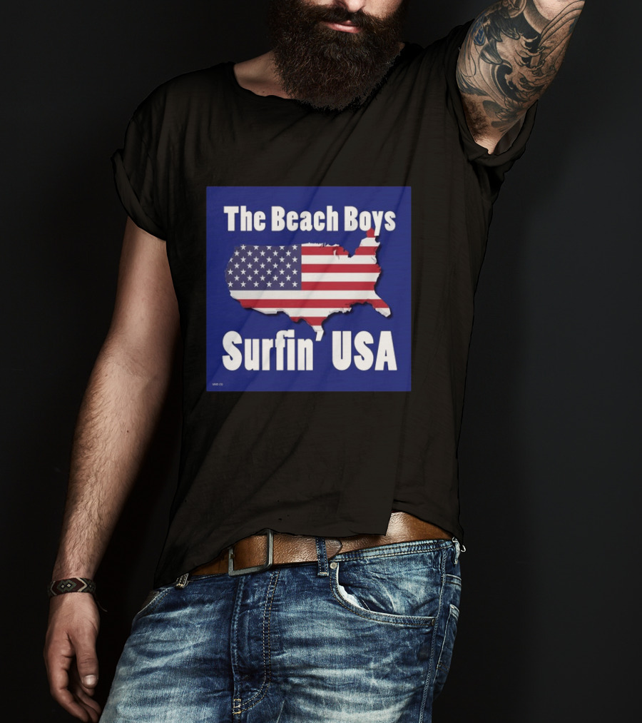 The Beach Boys Surfin' USA American Flag Map T-Shirt