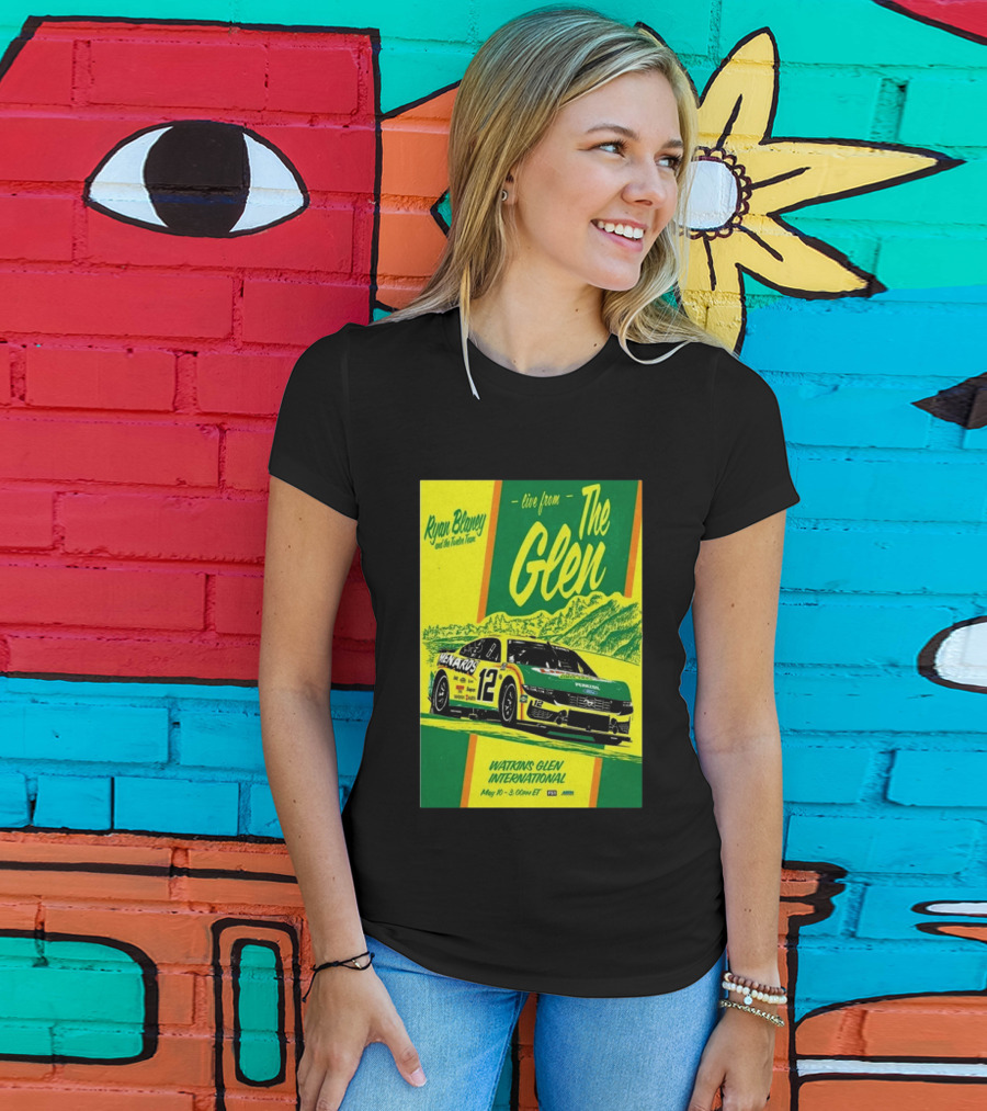 Ryan Blaney Live From The Glen Watkins Glen International May 10 3:00pm ET NASCAR Race Team Menards Pennzoil Car 12 T-Shirt
