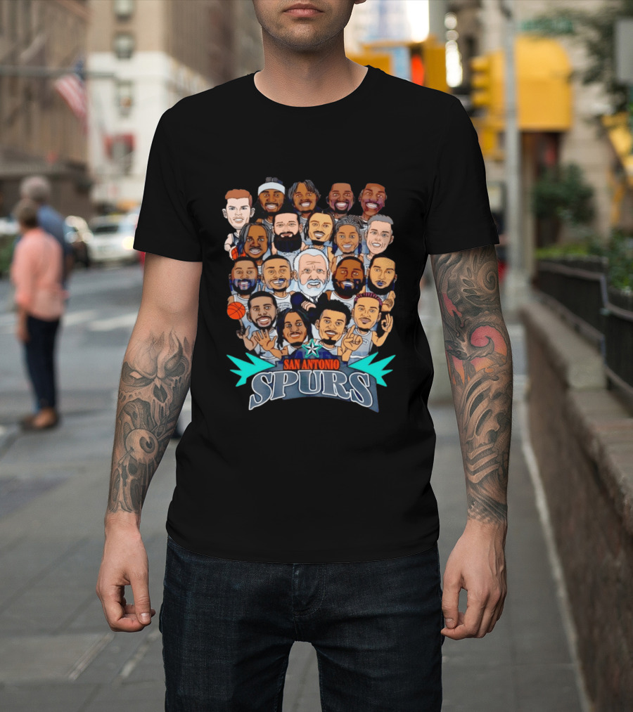 San Antonio Spurs Caricature Team Roster 2026 T-Shirt