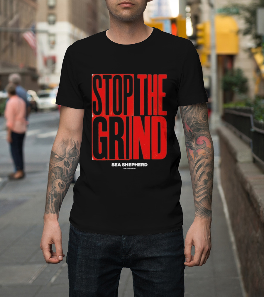 Sea Shepherd Stop The Grind Environmental Campaign T-Shirt
