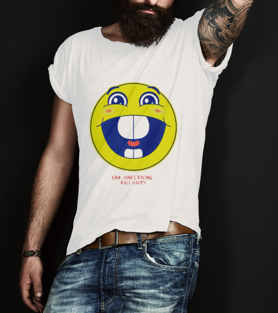 Erik Jones Racing Race Happy Yellow Smiley Face T-Shirt