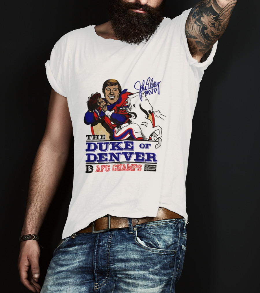 John Elway The Duke Of Denver AFC Champs MVP Caricature T-Shirt