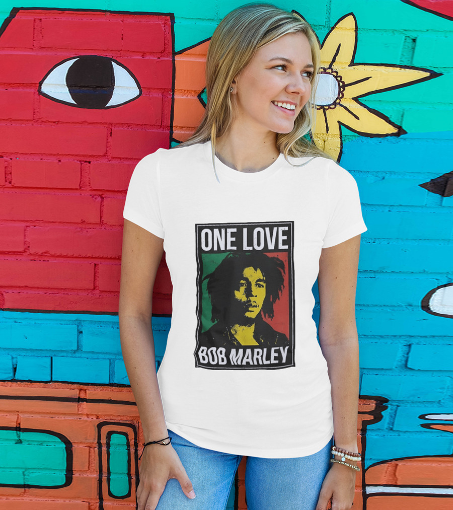One Love Bob Marley Reggae Rastafarian Tricolor T-Shirt