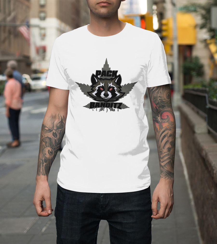 Pack Banditz Seed Bank Raccoon Weed Leaf T-Shirt