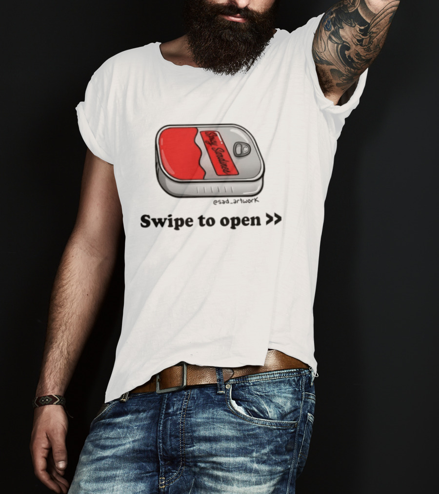 Spicy Sardines Swipe To Open Can Print T-Shirt