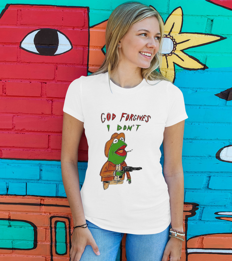 Yeehaw Kermit God Forgives I Don't Cowboy Humor T-Shirt