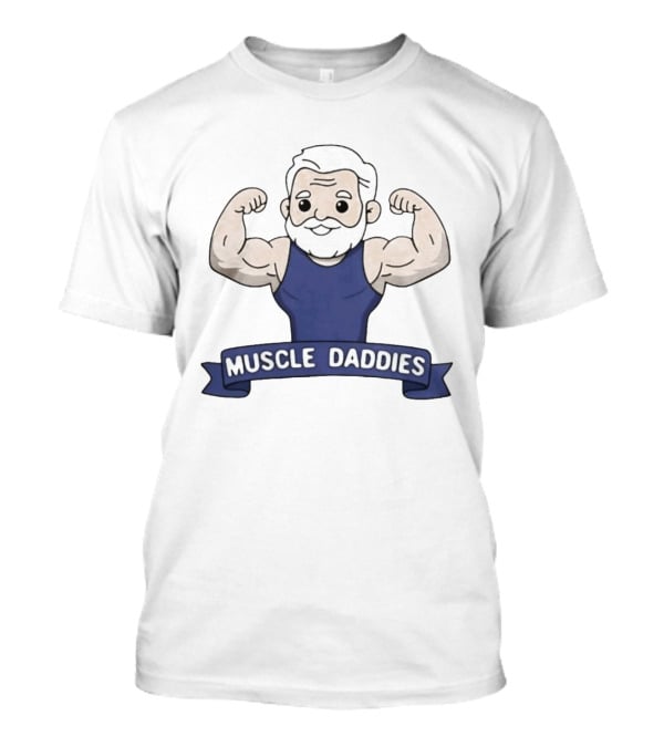 Muscle Daddies Muscular Cartoon Old Man Flexing T-Shirt