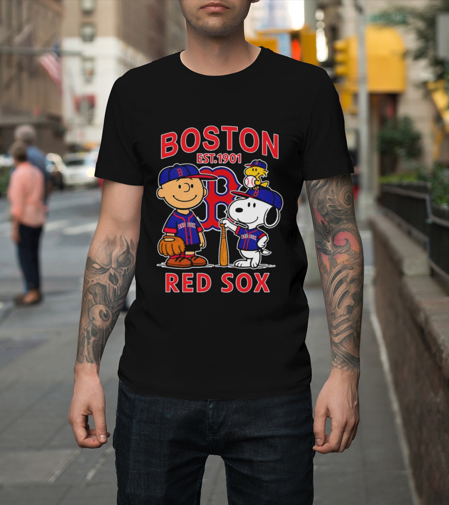 Boston Red Sox Peanuts Characters Est 1901 T-Shirt