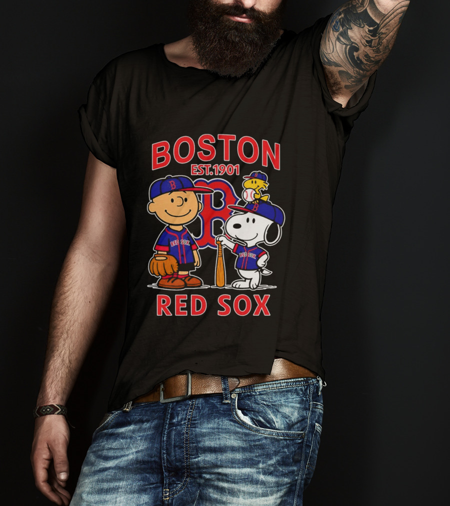 Boston Red Sox Peanuts Characters Est 1901 T-Shirt