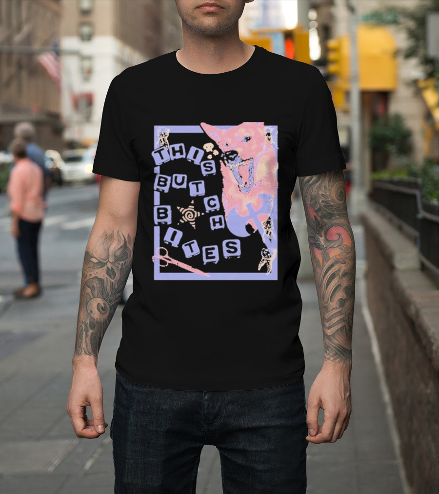 This Butch Bites Dog Retro Vibe Scissors And Blocks T-Shirt