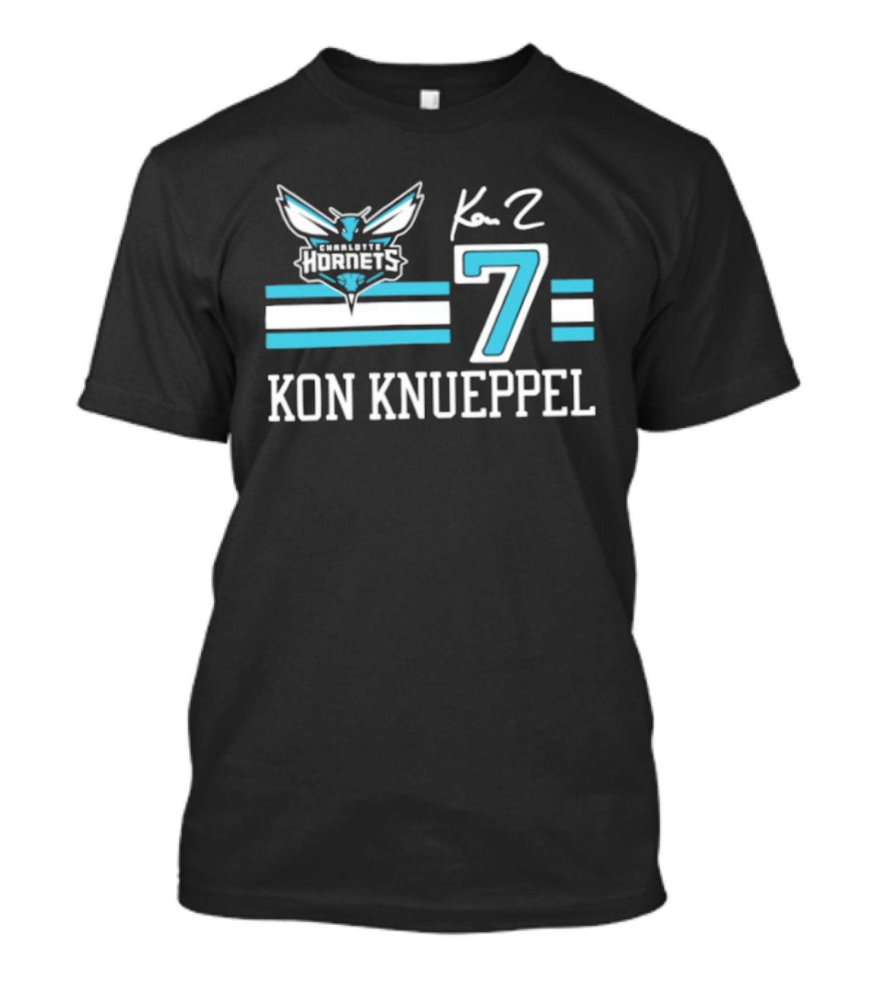 Kon Knueppel Charlotte Hornets 7 NBA 2026 Autographed T-Shirt