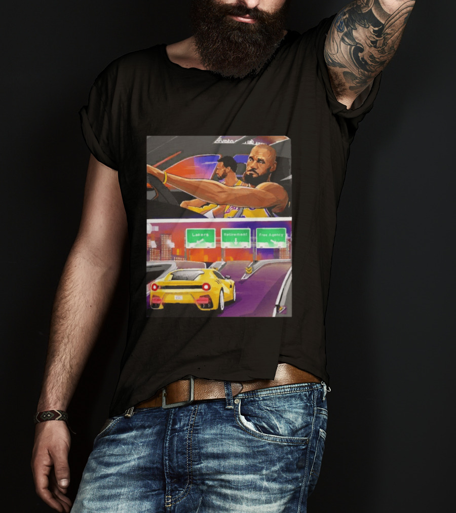 Lakers Lebron James Path: Retirement Versus Free Agency Decision Journey T-Shirt