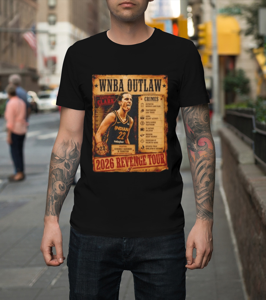 WNBA Outlaw Caitlin Clark Indiana 2026 Revenge Tour T-Shirt
