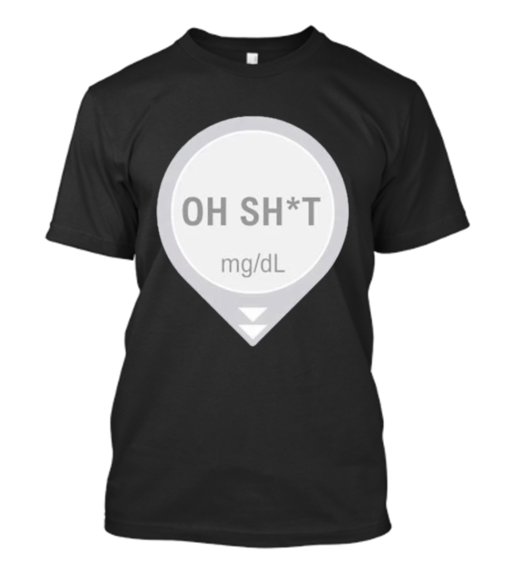 Oh Sh*t Crash Alert Mg/dL Humor T-Shirt