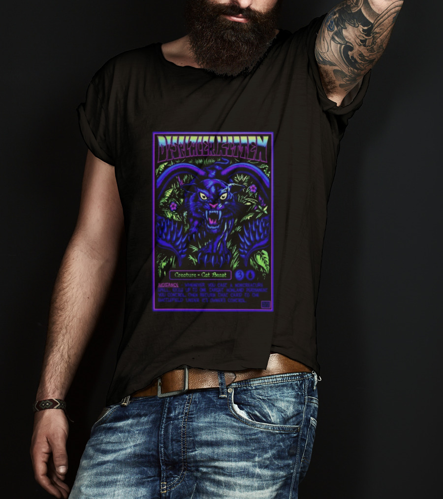 Displacer Kitten Creature Cat Beast Avoidance Text Fantasy 2026 T-Shirt