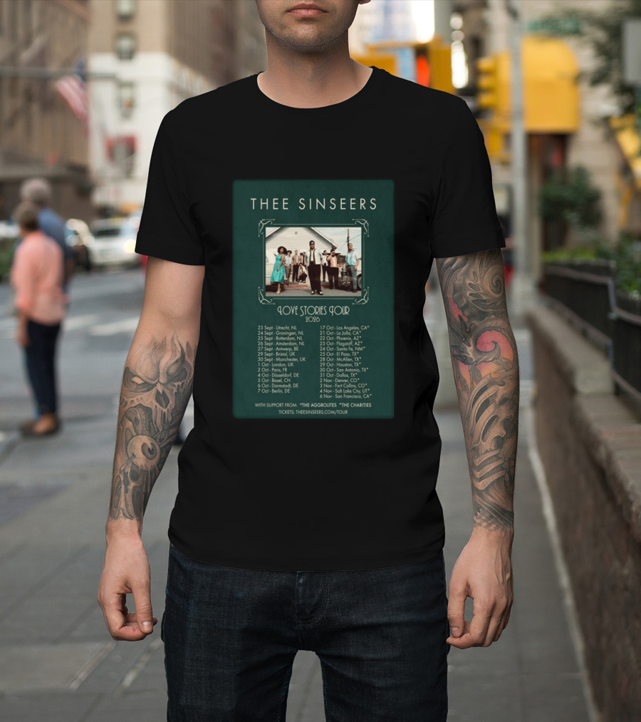 Thee Sinseers Love Stories Tour 2026 With Dates And Locations T-Shirt