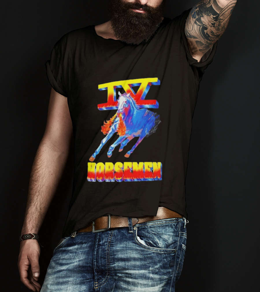 Four Horsemen WWE 90s IV Fiery Horse Retro Wrestling T-Shirt
