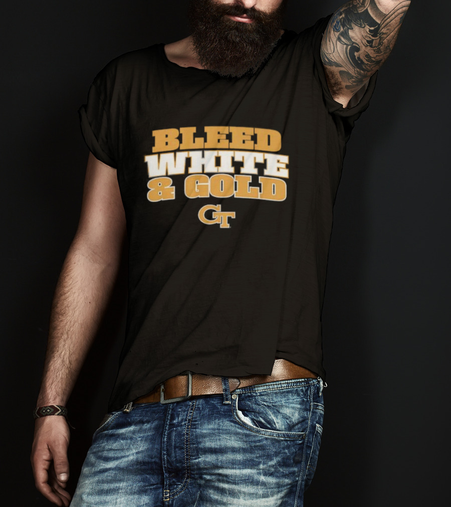Georgia Tech Yellow Jackets Bleed White And Gold NCAA CT T-Shirt