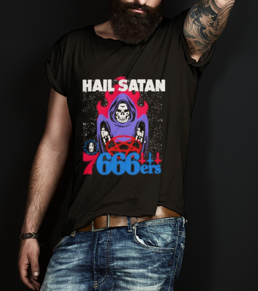 Hail Satan 76ers 666 Flame Creature T-Shirt