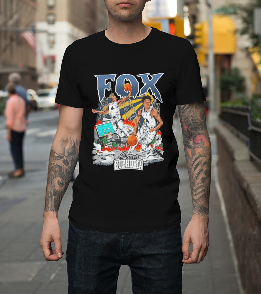 Fox Planet Euphoria Court Crusher Basketball Action T-Shirt