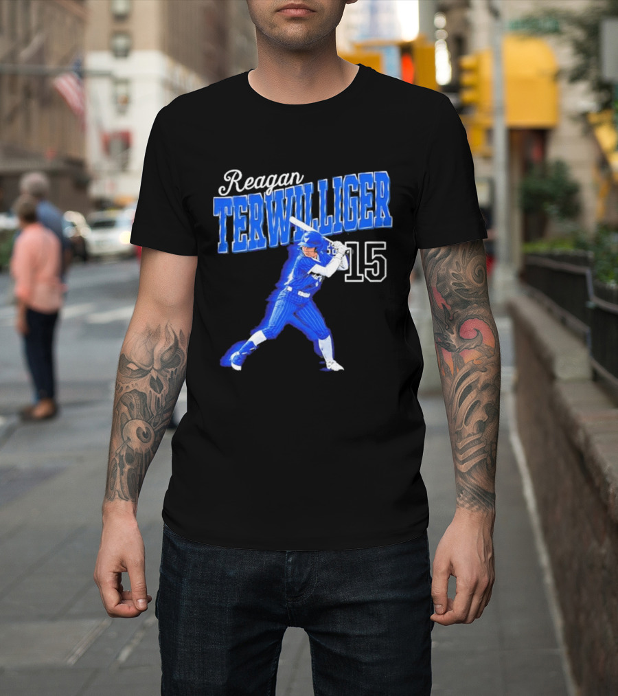 Reagan Terwilliger 15 Buffalo Bulls Softball Player Swing T-Shirt