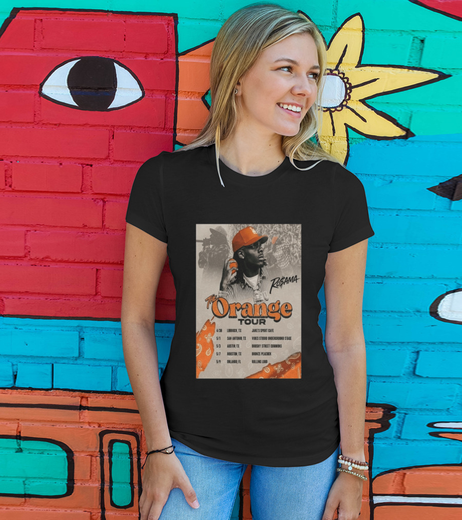 RoSama The Orange Tour 2026 Houston Concert The Bronze Peacock May 7 T-Shirt