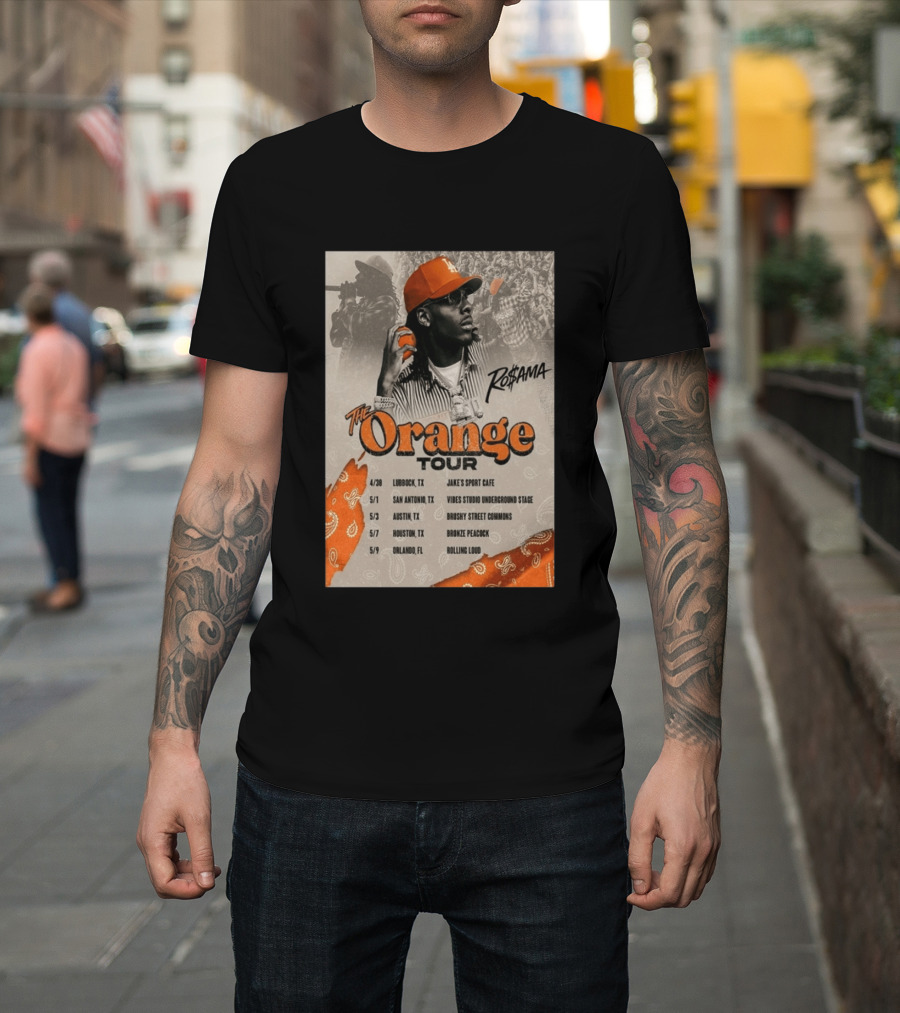 RoSama The Orange Tour 2026 Houston Concert The Bronze Peacock May 7 T-Shirt